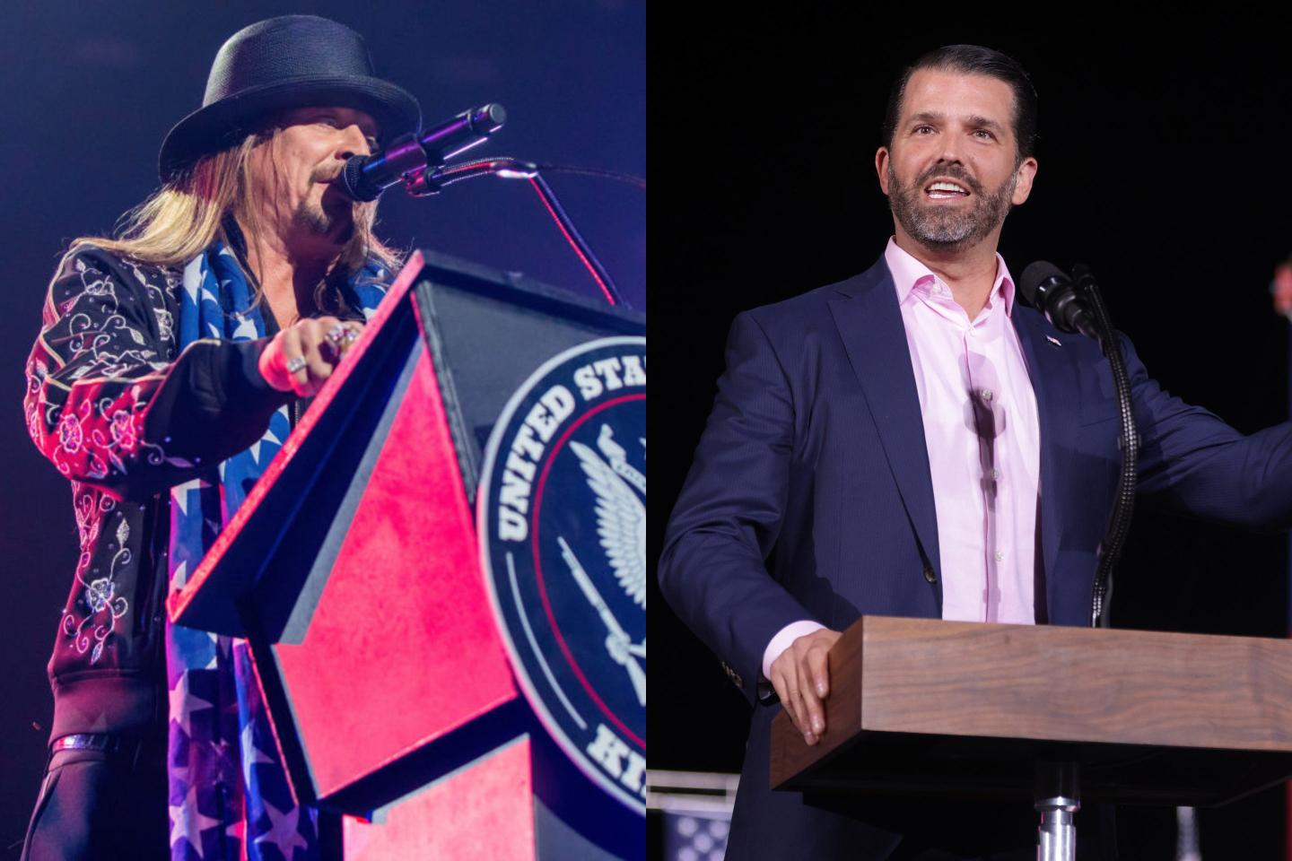 Kid Rock in concert; Donald Trump Jr., son of U.S. President Donald Trump.