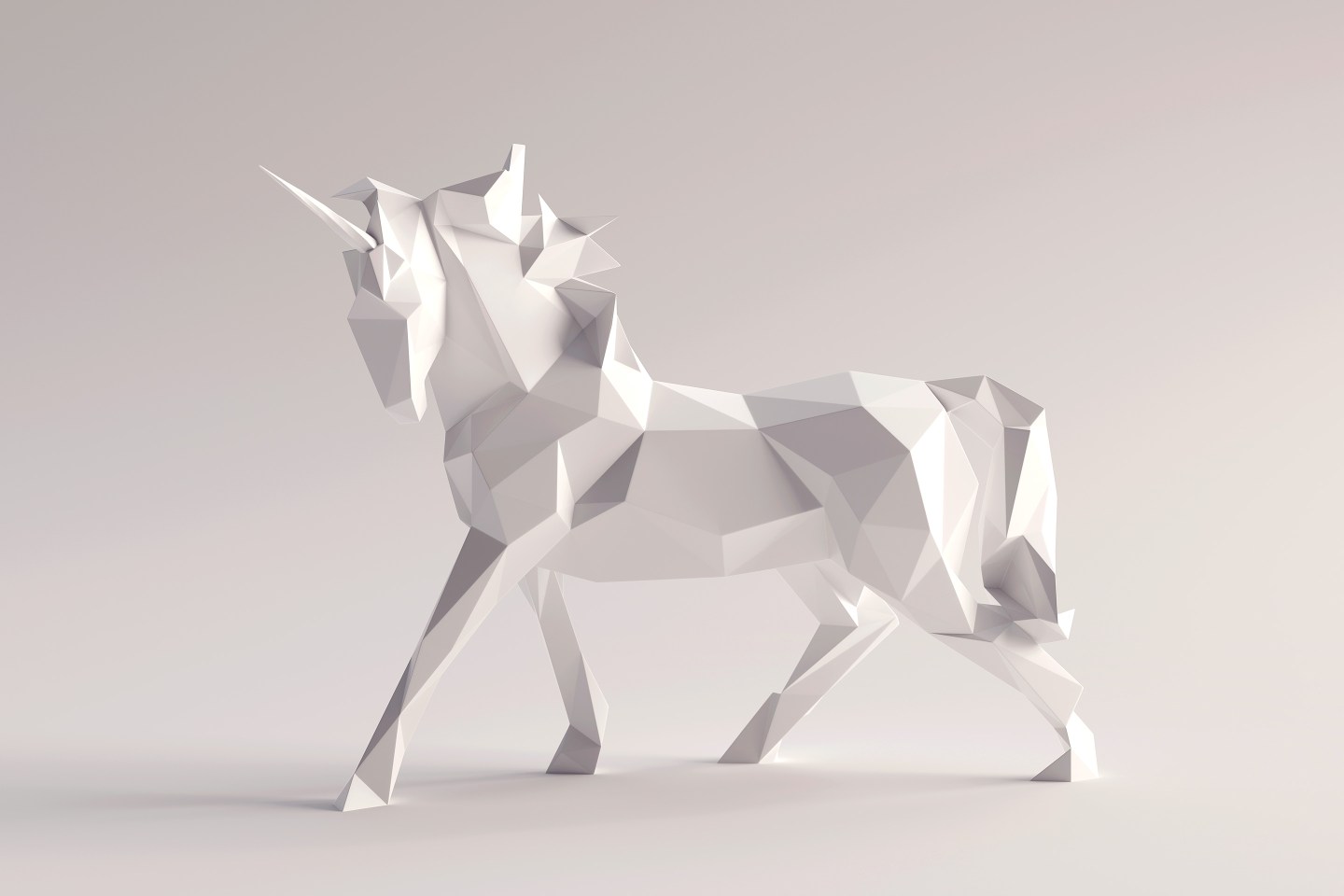 Artistic 3D rendering of a unicorn