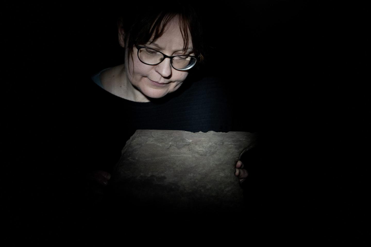 Kristel Zilmer with runestone