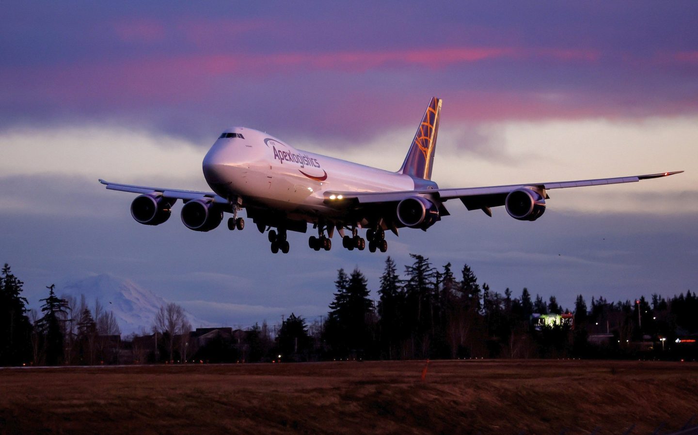 The final Boeing 747 lands at Paine Field following a test flight on Jan. 10, 2023, in Everett, Wash. 