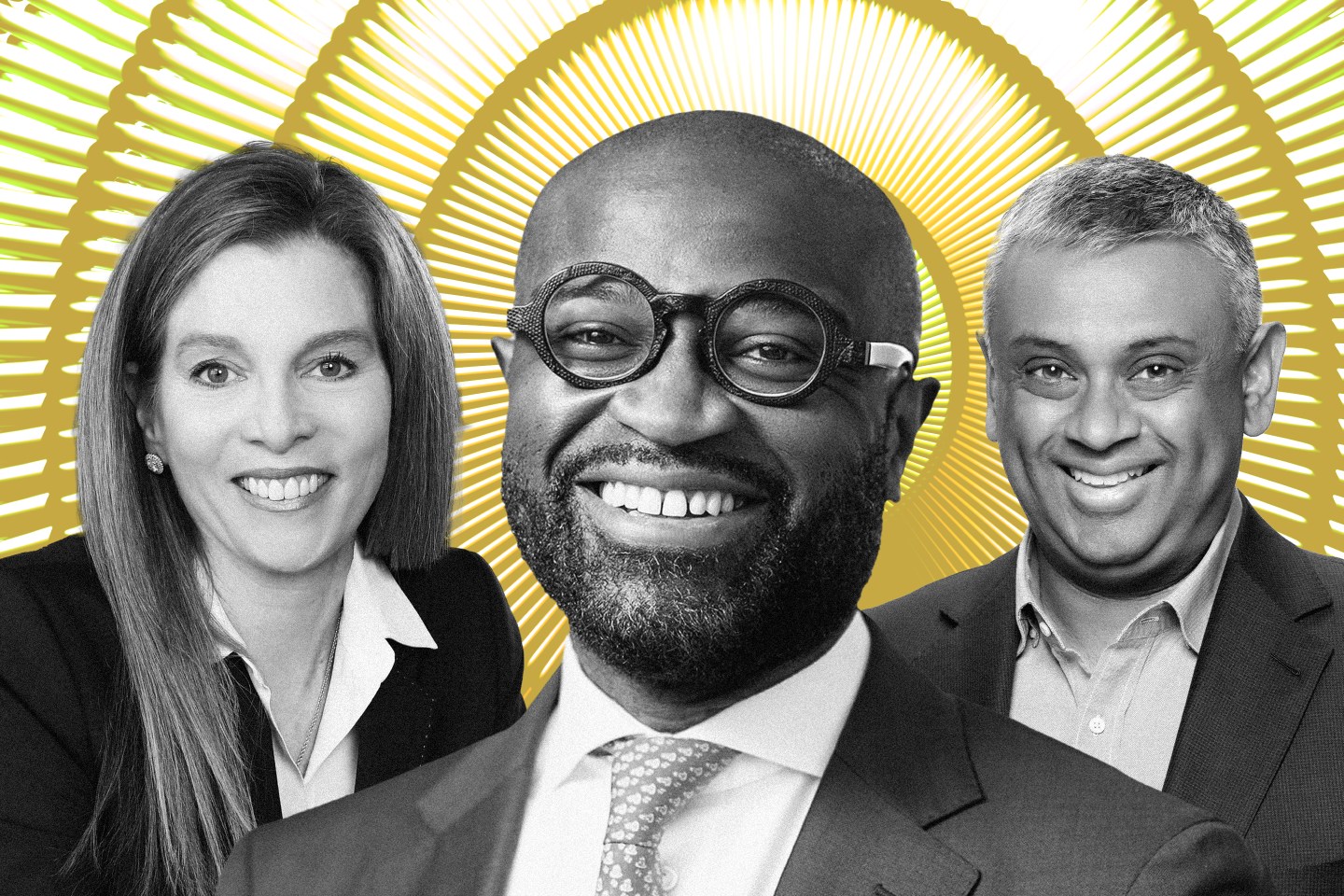 From left: EVP and CFO of Medtronic Karen Parkhill, TIAA CFO W. Dave Dowrich, and CFO of Analog Devices Prashanth Mahendra-Rajah.