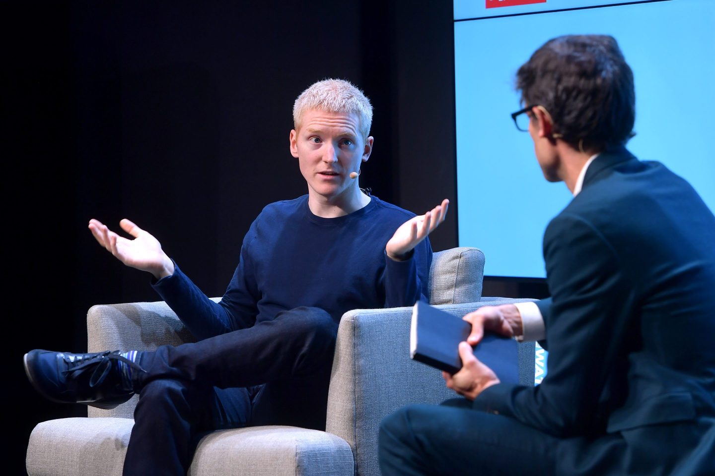 Stripe CEO Patrick Collison being interviewed