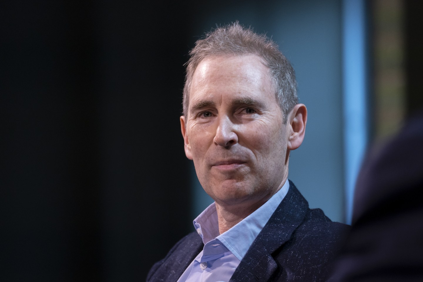 Andy Jassy, chief executive officer of Amazon.Com Inc., during the GeekWire Summit in Seattle, Washington, U.S., on Tuesday, Oct. 5, 2021. The GeekWire Summit brings together business, tech and community leaders for discussions about the future. Photographer: David Ryder/Bloomberg via Getty Images