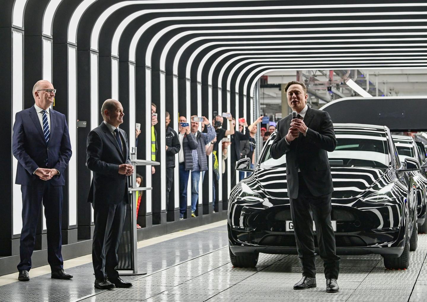 Tesla CEO Elon Musk at Berlin's Gigafactory'