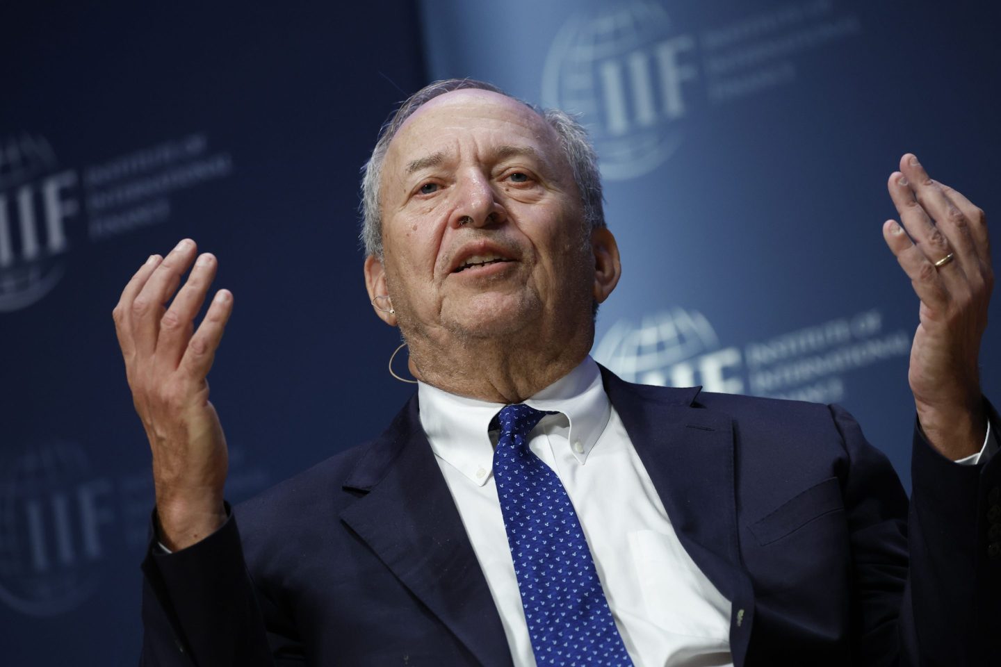 Lawrence Summers, president emeritus and professor at Harvard University, speaks during the Institute of International Finance (IIF) annual membership meeting in Washington, DC, US, on Friday, Oct. 14, 2022.