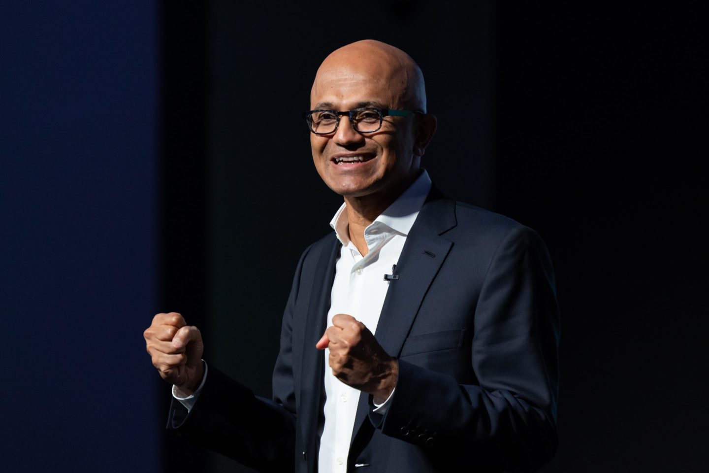 Satya Nadella, chief executive officer of Microsoft, during the company's Ignite Spotlight event in Seoul, South Korea, on Tuesday, Nov. 15, 2022.