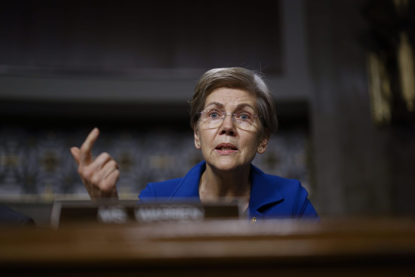 Senator Elizabeth Warren, one of the main crypto critics in Washington.