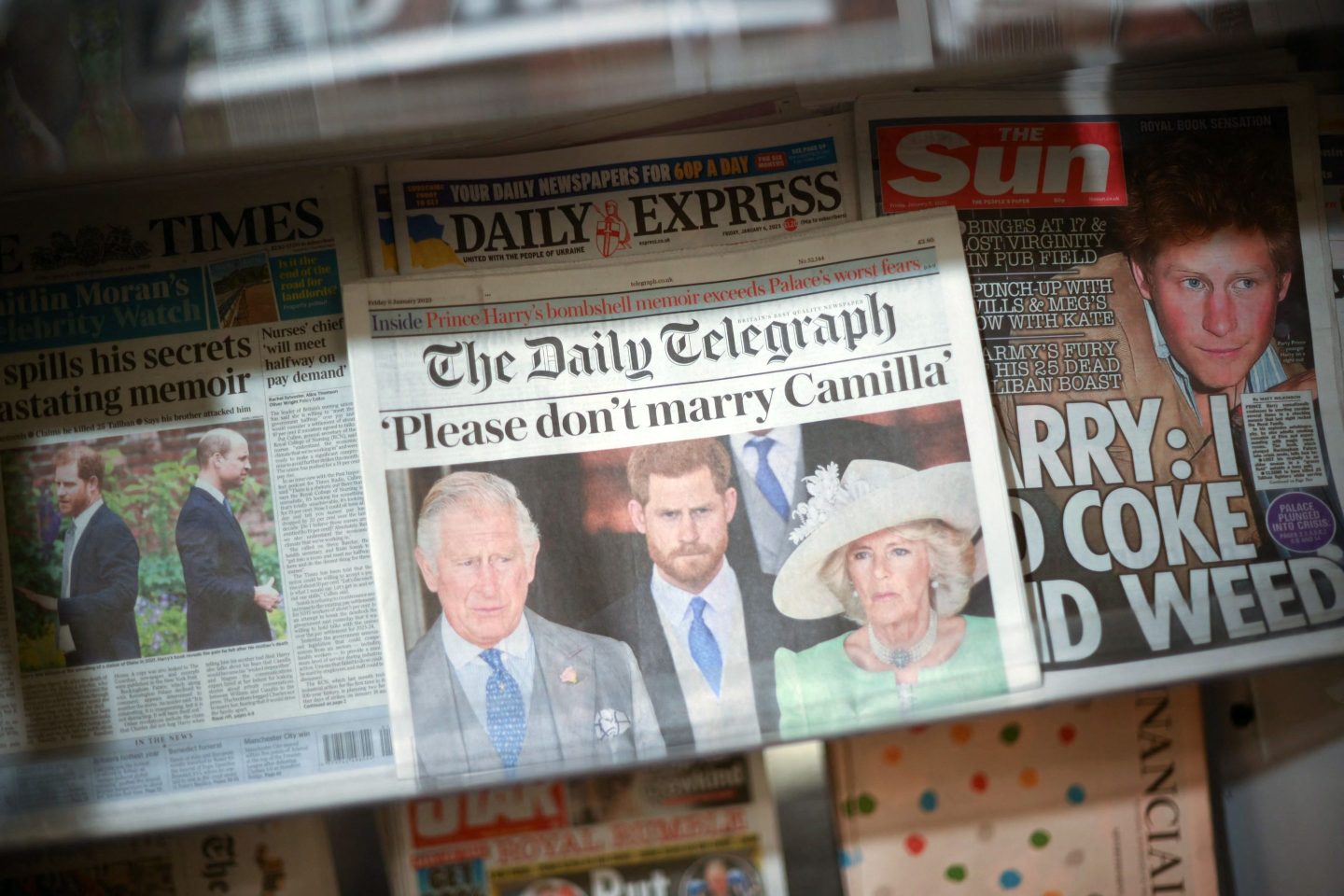 British daily newspaper, leading with stories about the publication of the book 'Spare' by Britain's Prince Harry, Duke of Sussex