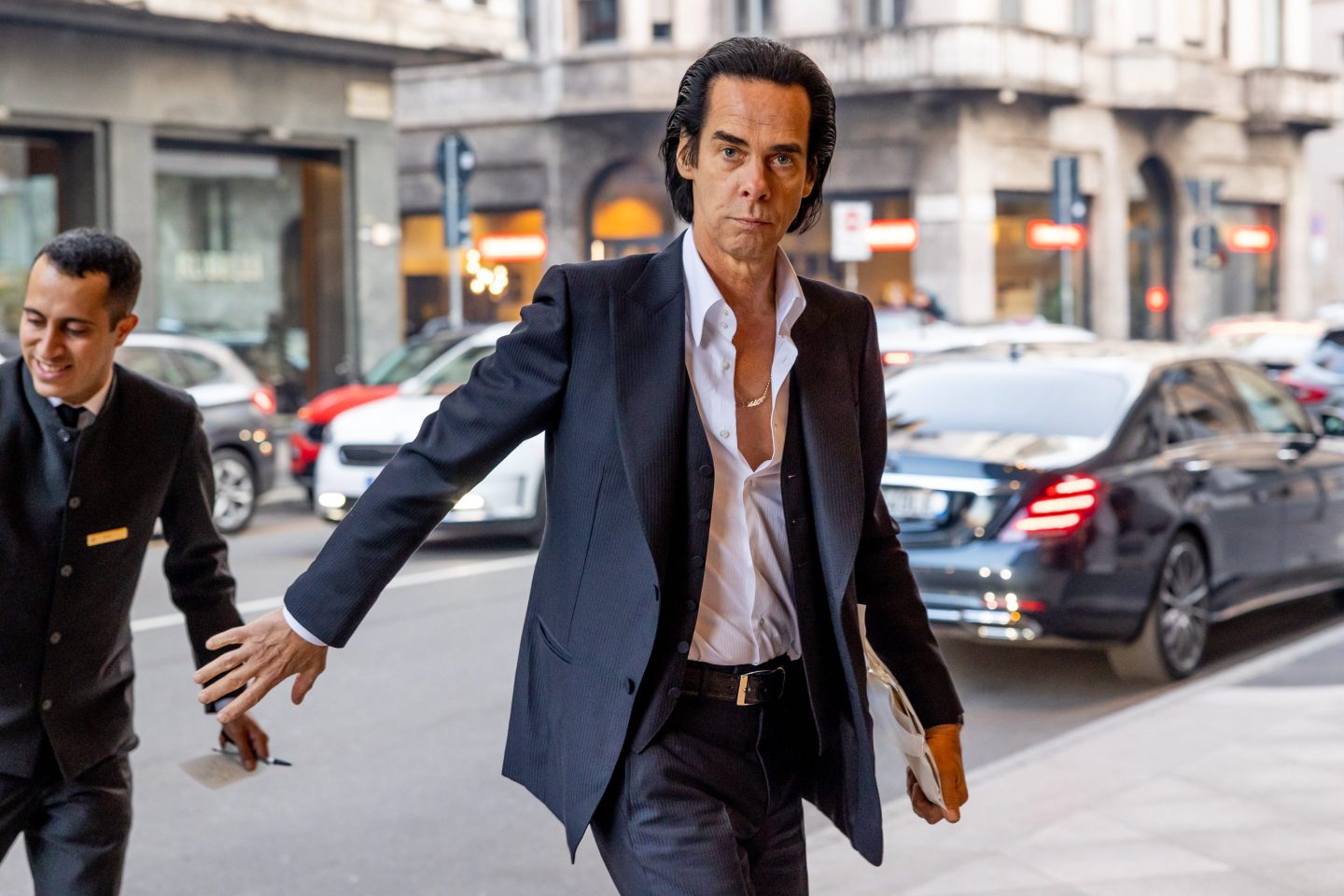 Nick Cave is seen during the Milan Fashion Week