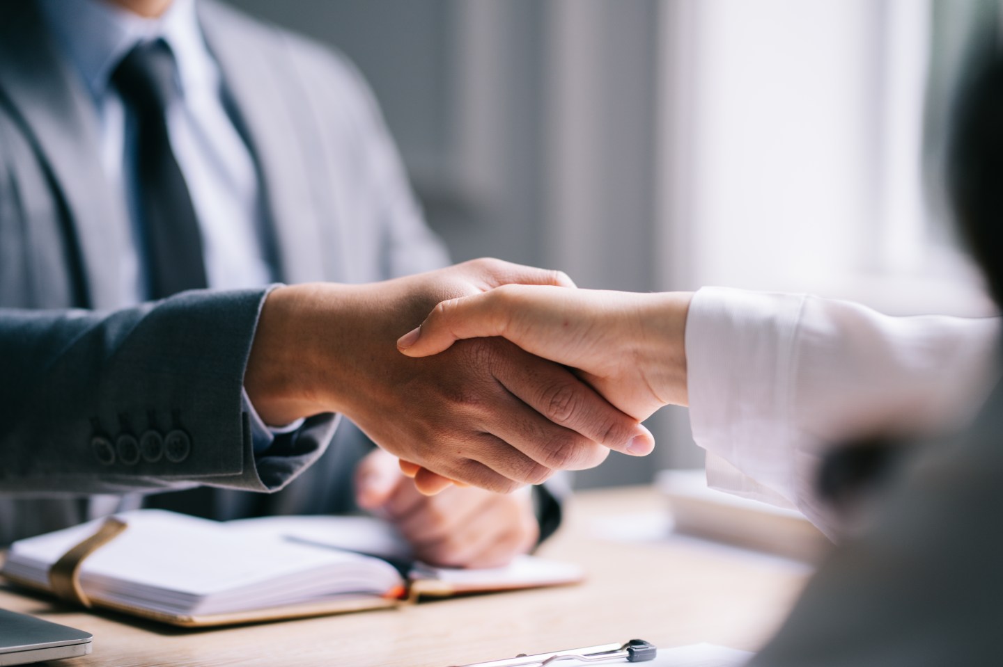 Close up of a business handshake