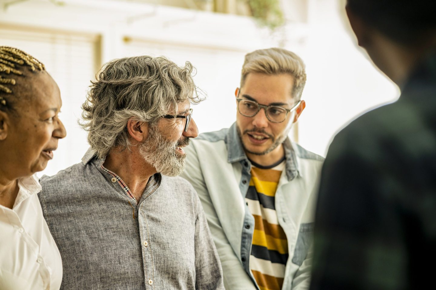 Diverse group of happy young friends