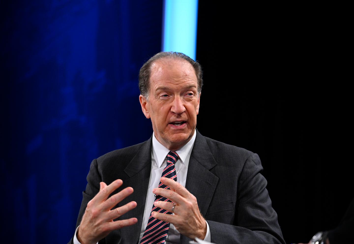 World Bank President David Malpass speaking at a 2022 summit.