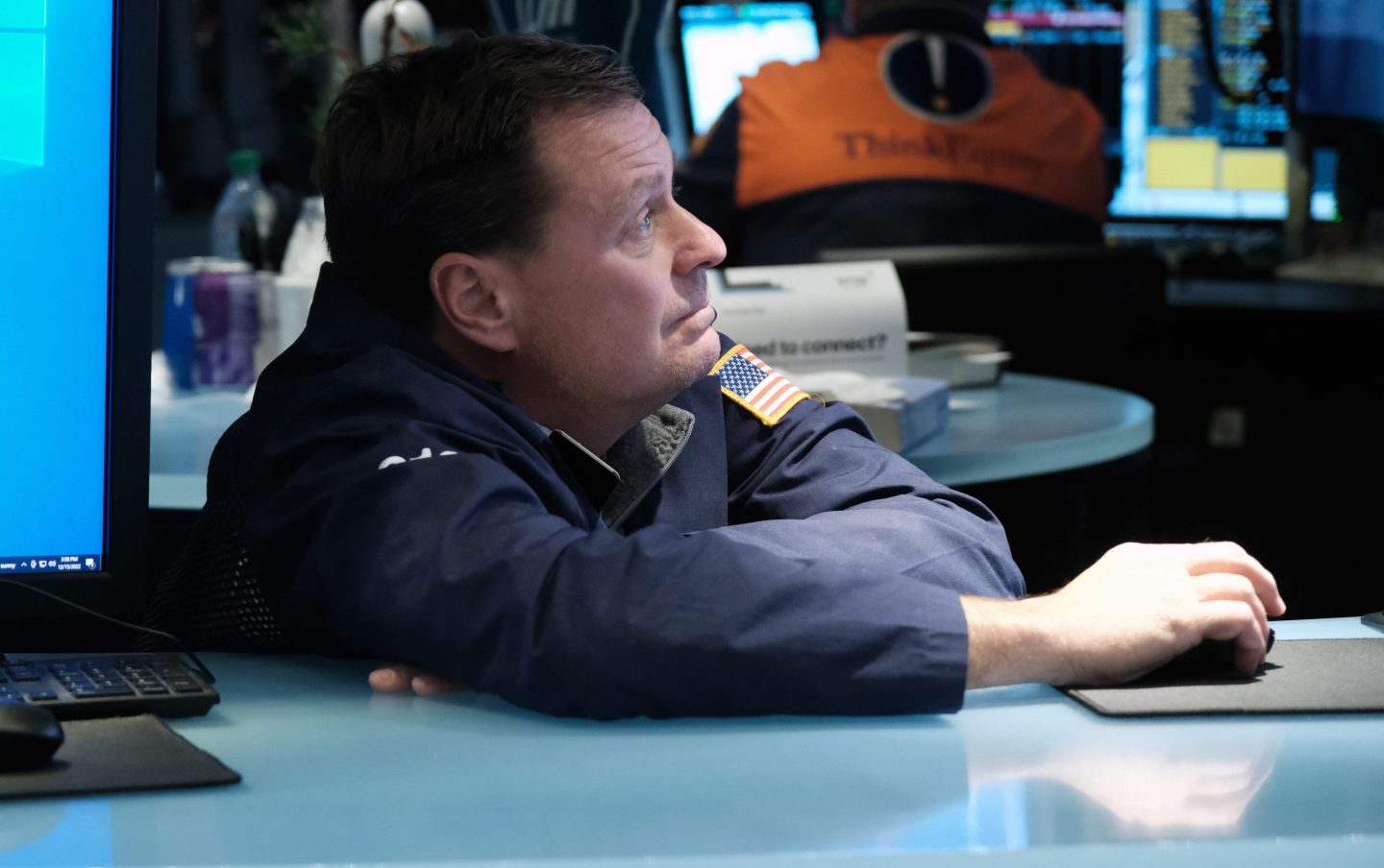 Traders work on the floor of the New York Stock Exchange