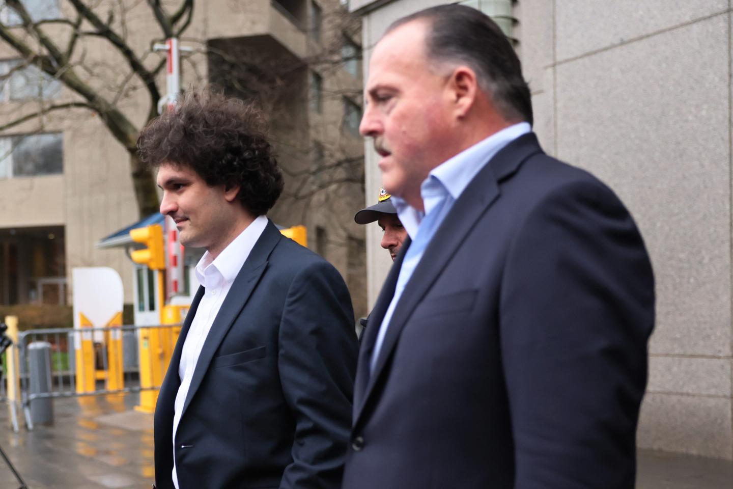 FTX founder Sam Bankman-Fried outside his arraignment hearing. 