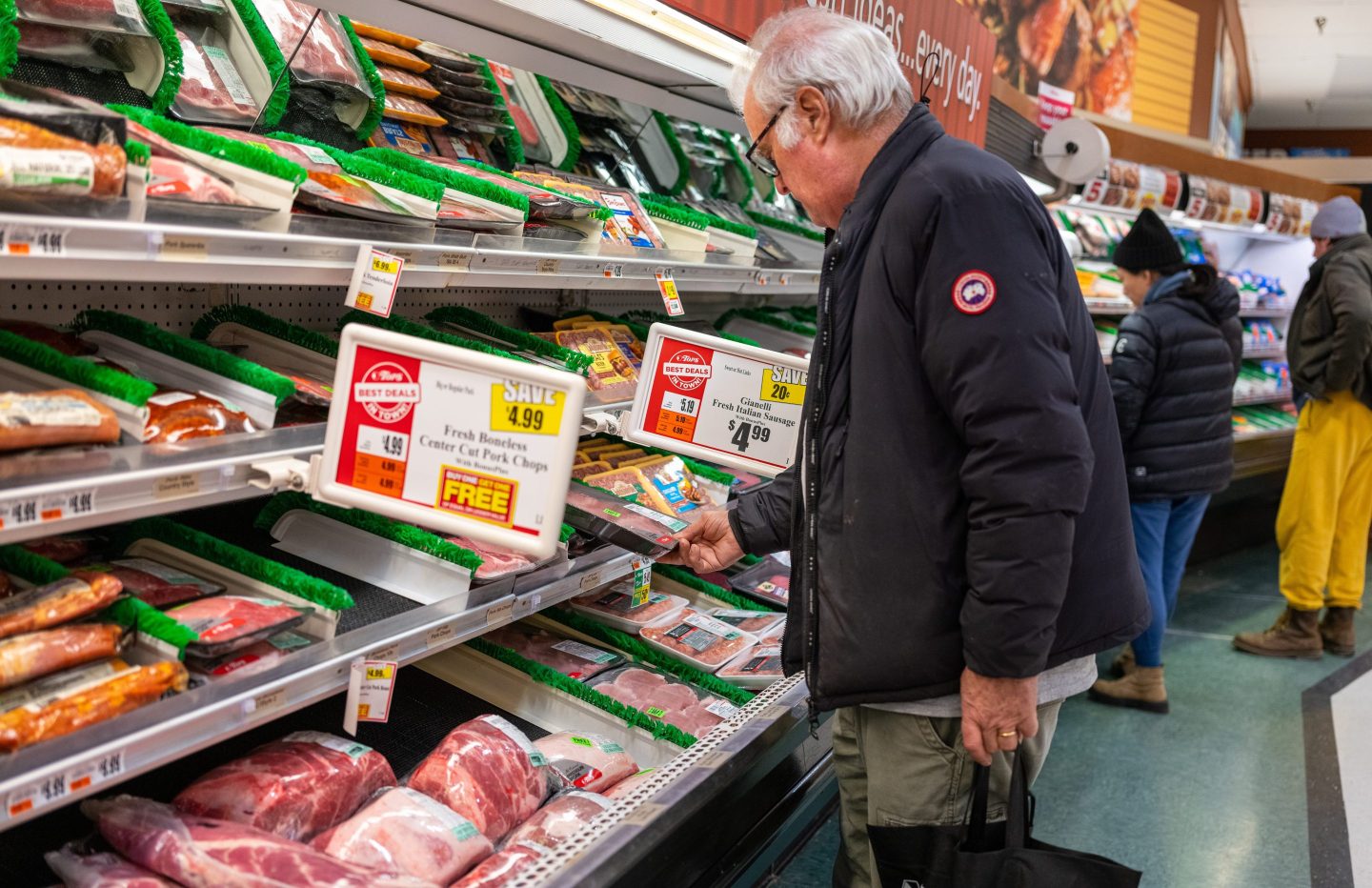 Shoppers select meats a Tops Super Market January 4, 2023 in Greenville, New York.