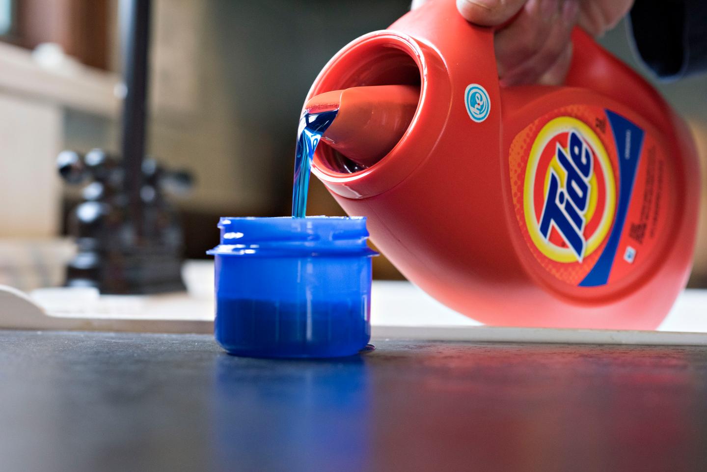 rocter &amp; Gamble Co. (P&amp;G) Tide brand detergent is arranged for a photograph