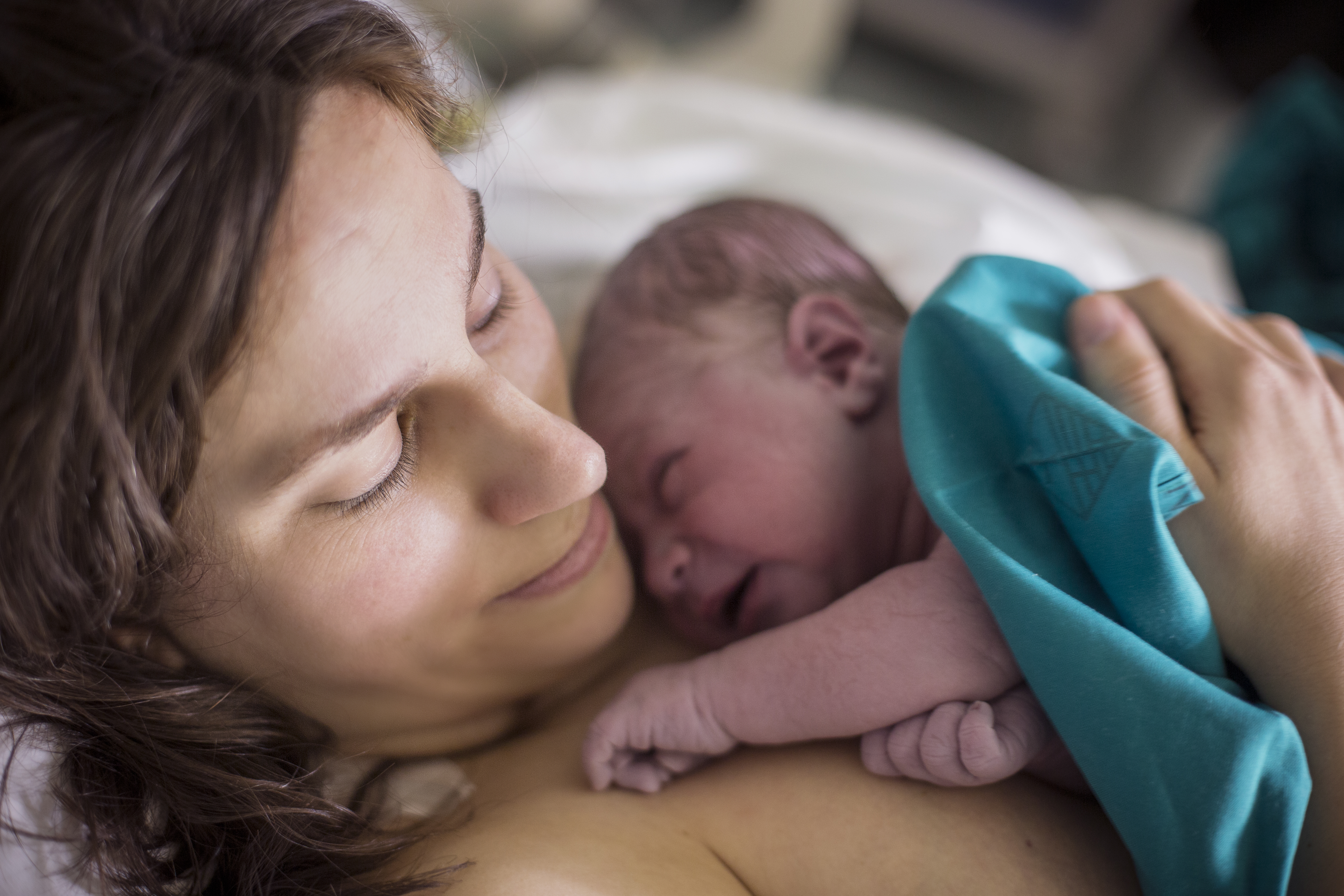 A mother and her newborn.