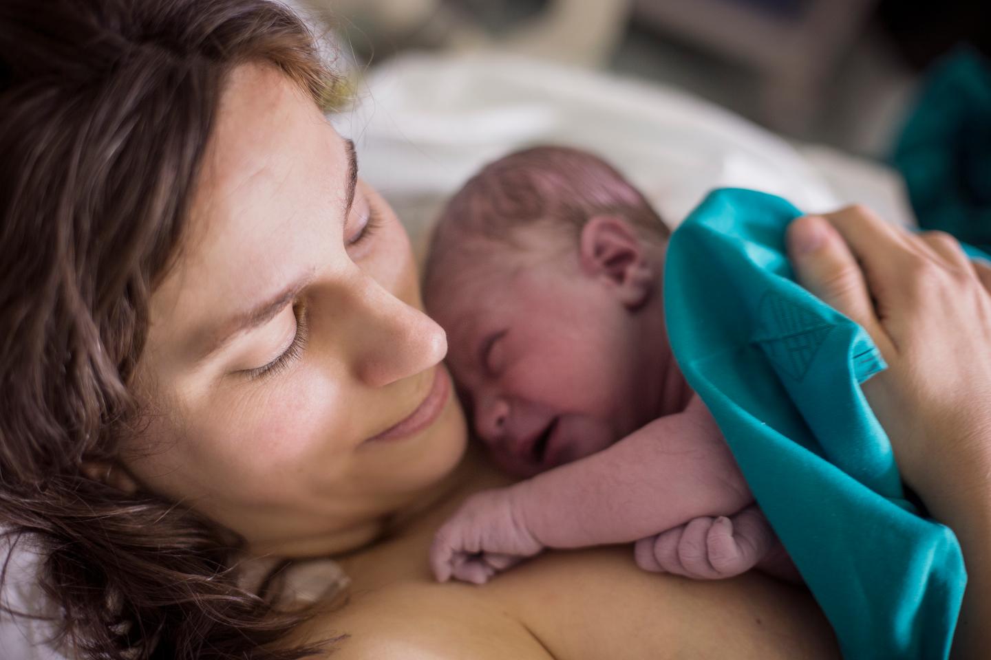 A mother and her newborn.