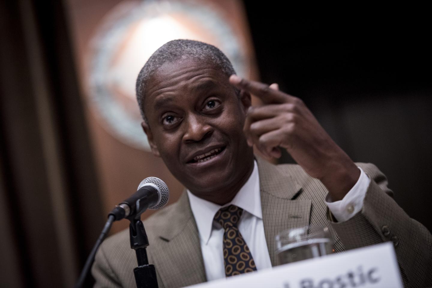 Raphael Bostic, president of the Federal Reserve Bank of Atlanta, said the Fed was committed to tackling high inflation and this warrants raising interest rates into a 5% to 5.25% range to squeeze excess demand out of the economy.