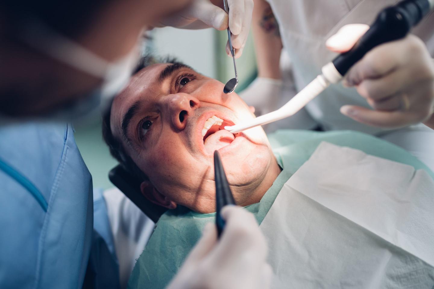 man at dentist