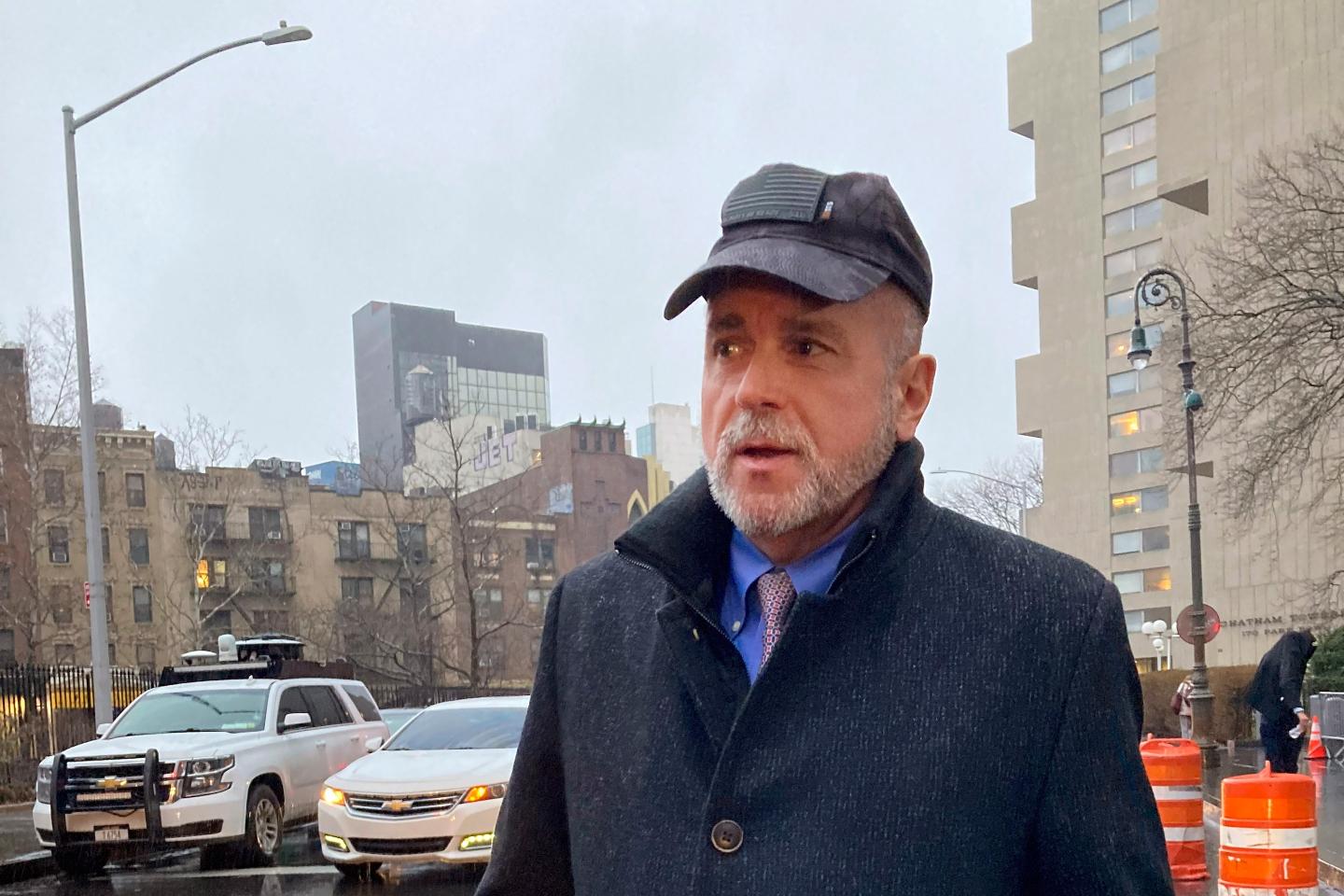 Former NYPD union boss Ed Mullins walking on the street.