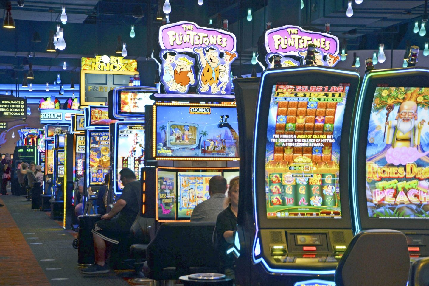 Slot machines at the FireKeepers Casino Hotel, owned and operated by the Nottawaseppi Huron Band of the Potawatomi.