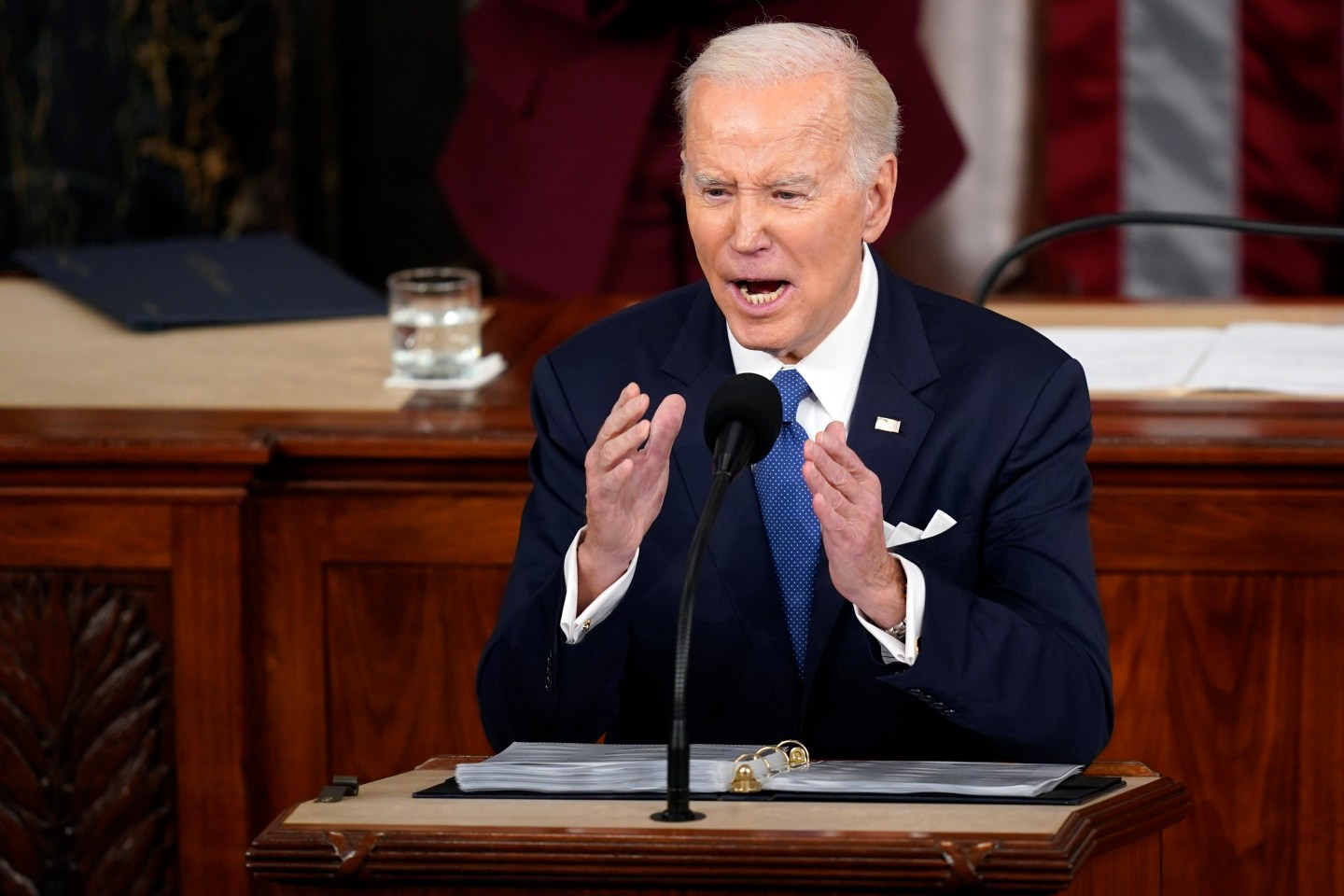 President Joe Biden delivers the State of the Union address to a joint session of Congress at the U.S. Capitol, on Feb. 7, 2023, in Washington.