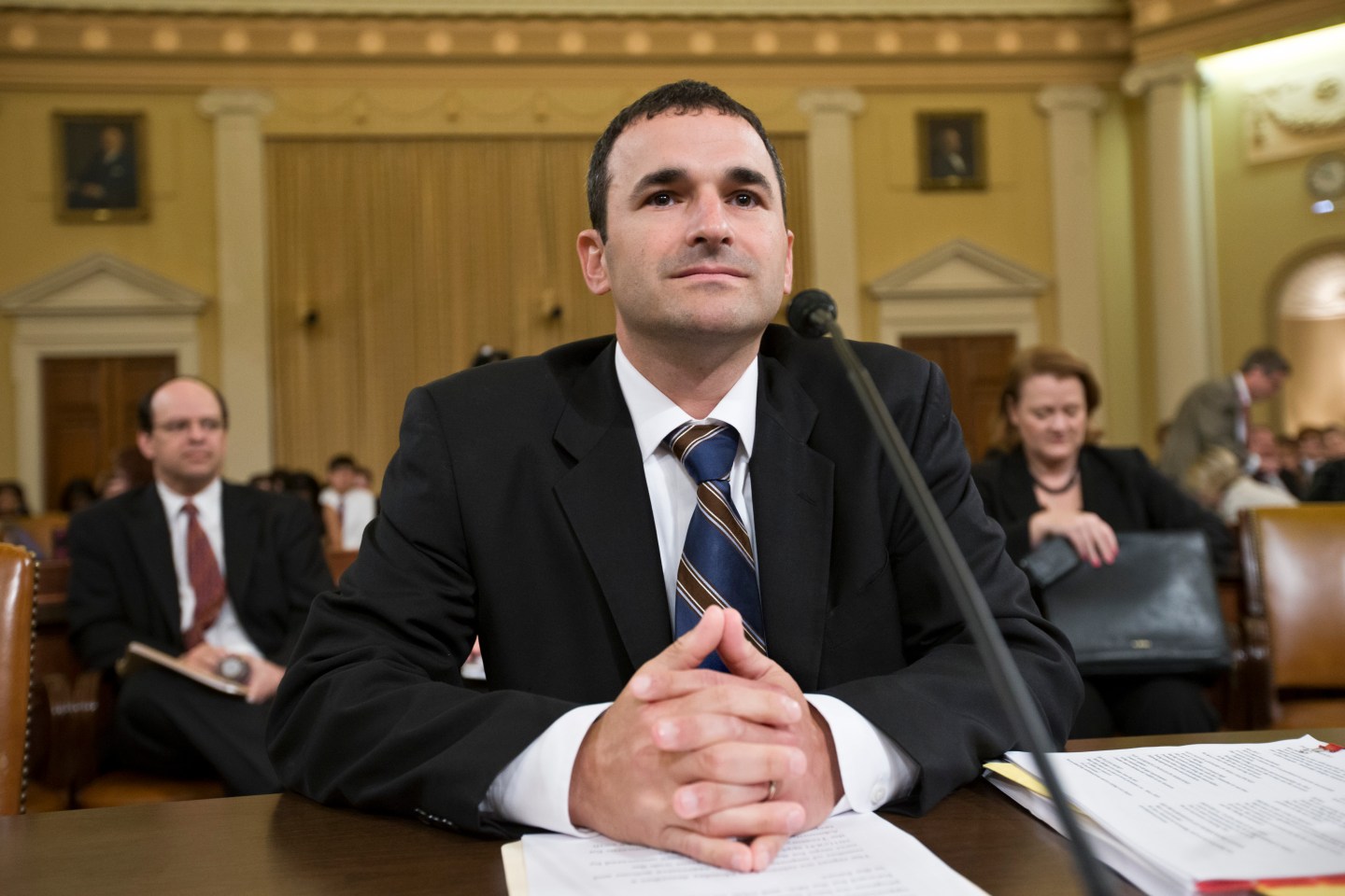 Then-acting IRS Commissioner Danny Werfel prepares to testify on Capitol Hill in Washington, June 27, 2013, before the House Ways and Means Committee hearing.