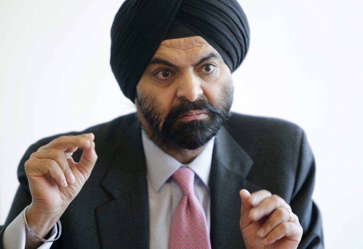MasterCard CEO Ajay Banga speaks to reporters in New York, April 6, 2011.