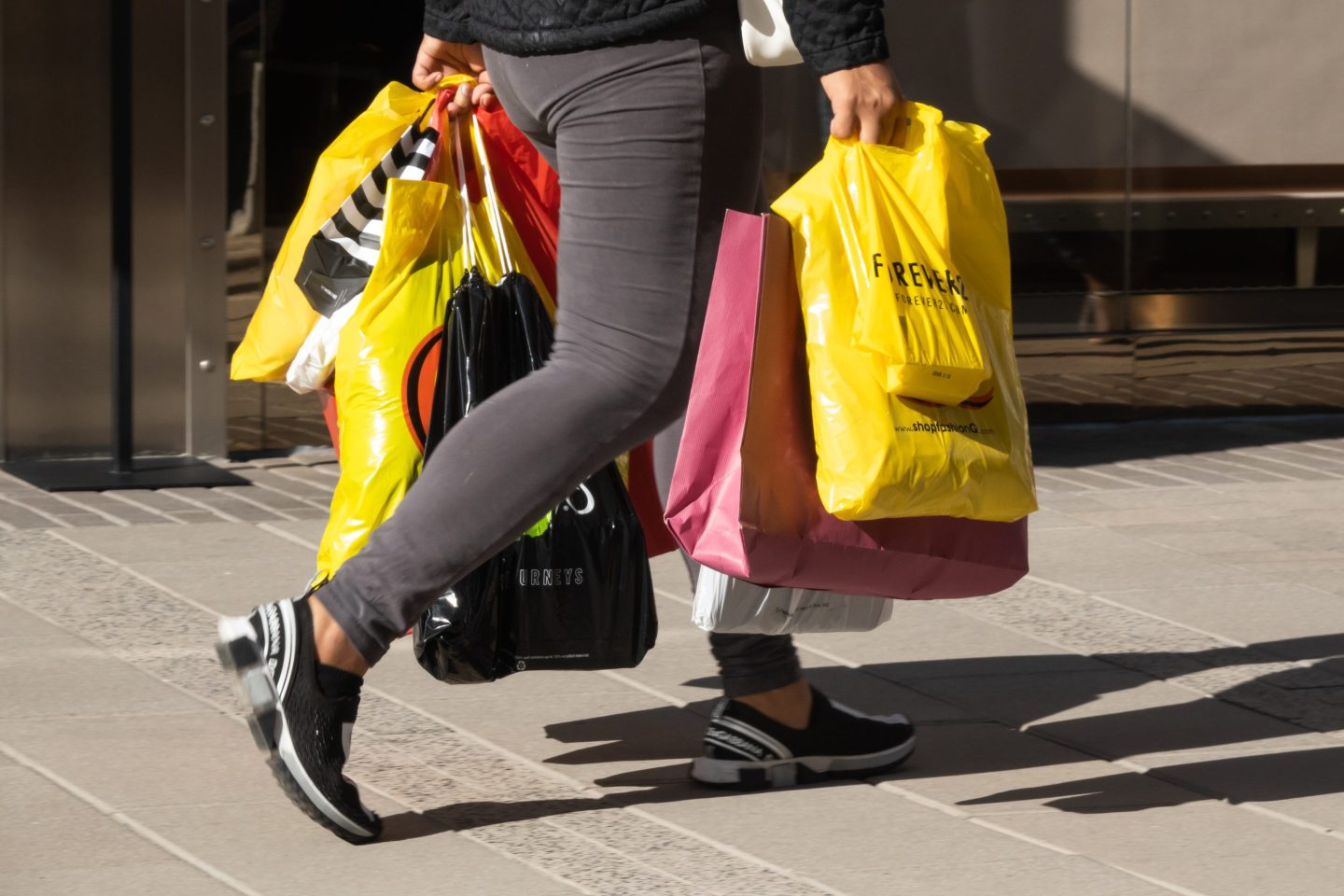 A shopper at the Fashion Valley shopping mall in San Diego.