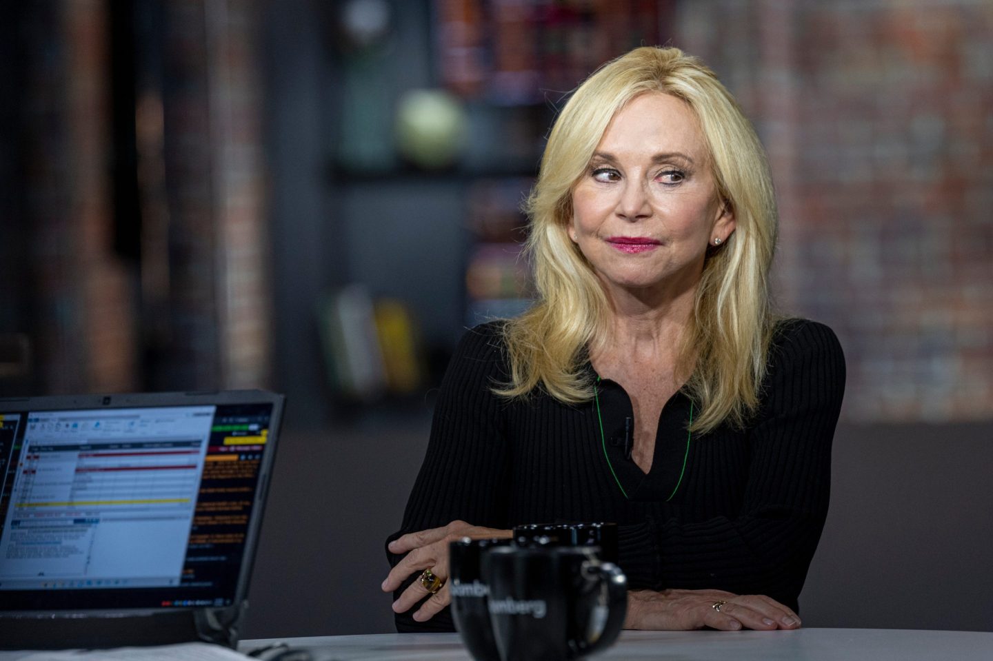 Julie Wainwright, founder and then chief executive officer of The RealReal Inc., during a Bloomberg Technology television interview in San Francisco, California, U.S., on Wednesday, Dec. 8, 2021.