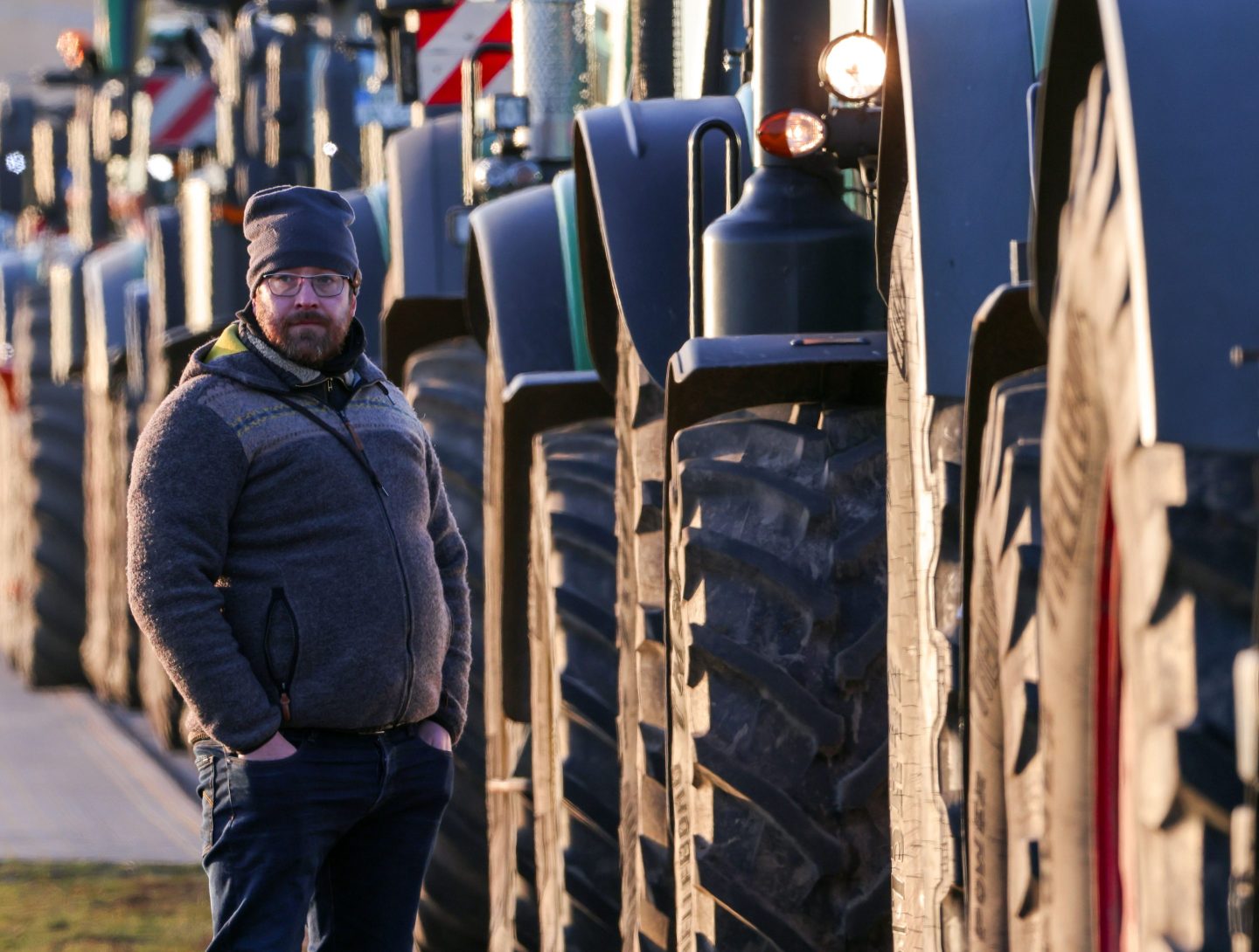 Farmer with tractors