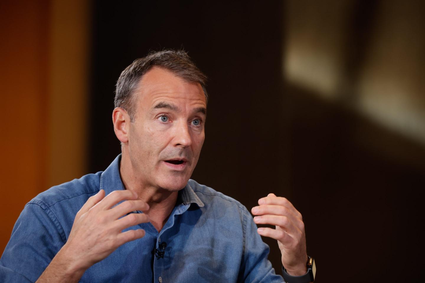 Bernard Looney, chief executive officer of BP Plc, during a Bloomberg Television interview in London, U.K., on Thursday, Feb. 10, 2022.