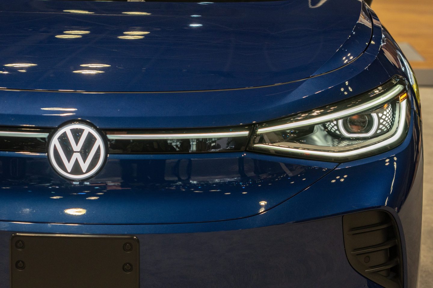 A Volkswagen ID.4 electric SUV pictured during the 2022 New York International Auto Show.