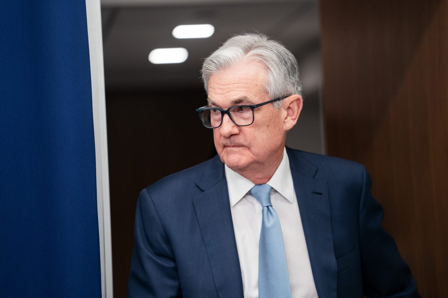 U.S. Federal Reserve Chair Jerome Powell arrives for a press conference in Washington, D.C., the United States, on Dec. 14, 2022.