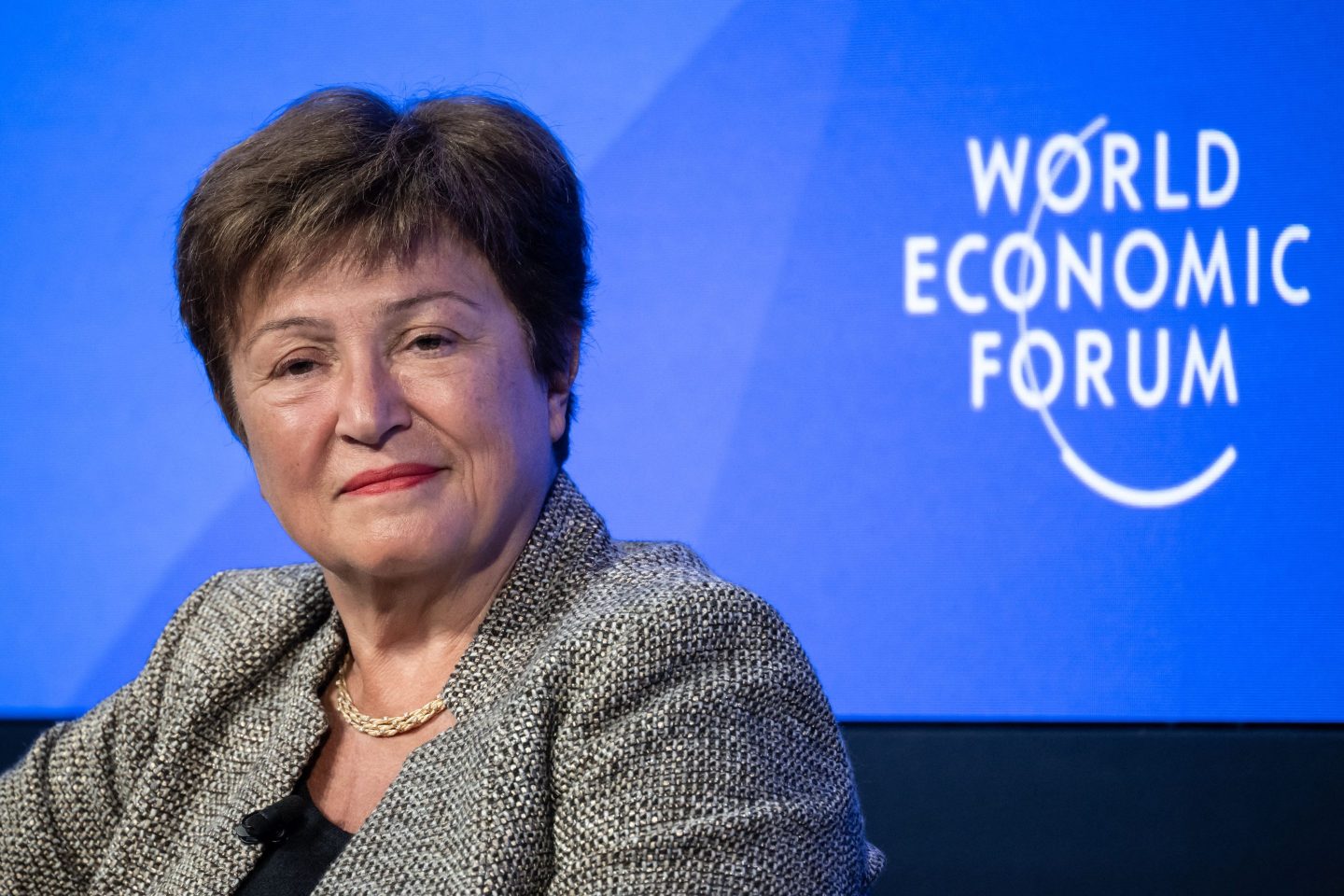 International Monetary Fund managing director Kristalina Georgieva attends a session at the World Economic Forum meeting in Davos, Switzerland, Jan. 17, 2023.