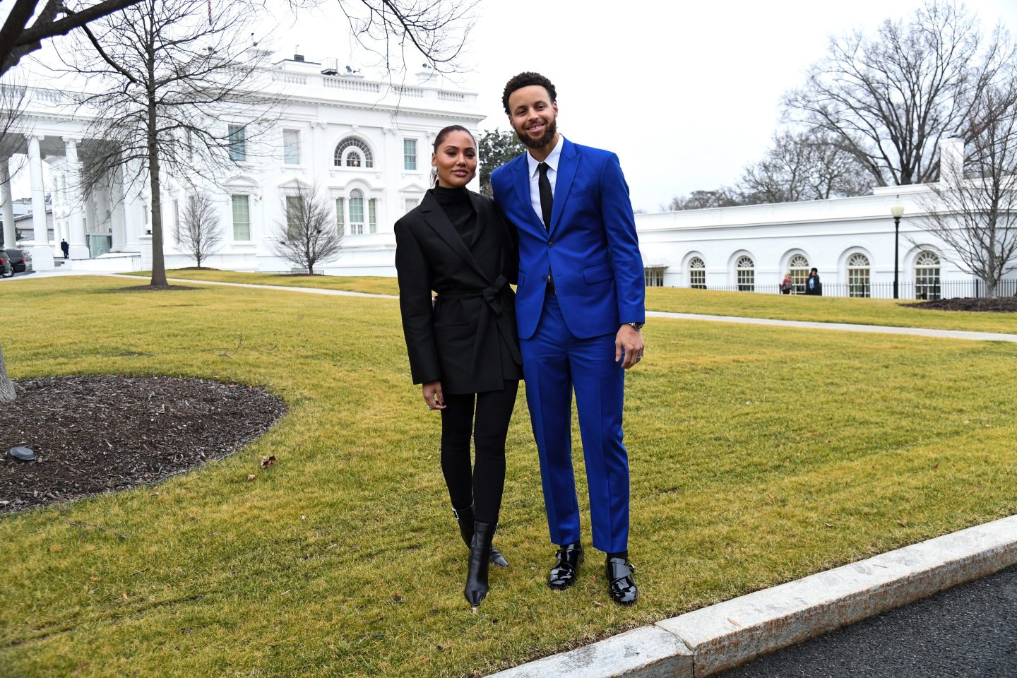 Steph and Ayesha Curry, pictured during a visit to the White House in January, have privacy concerns.