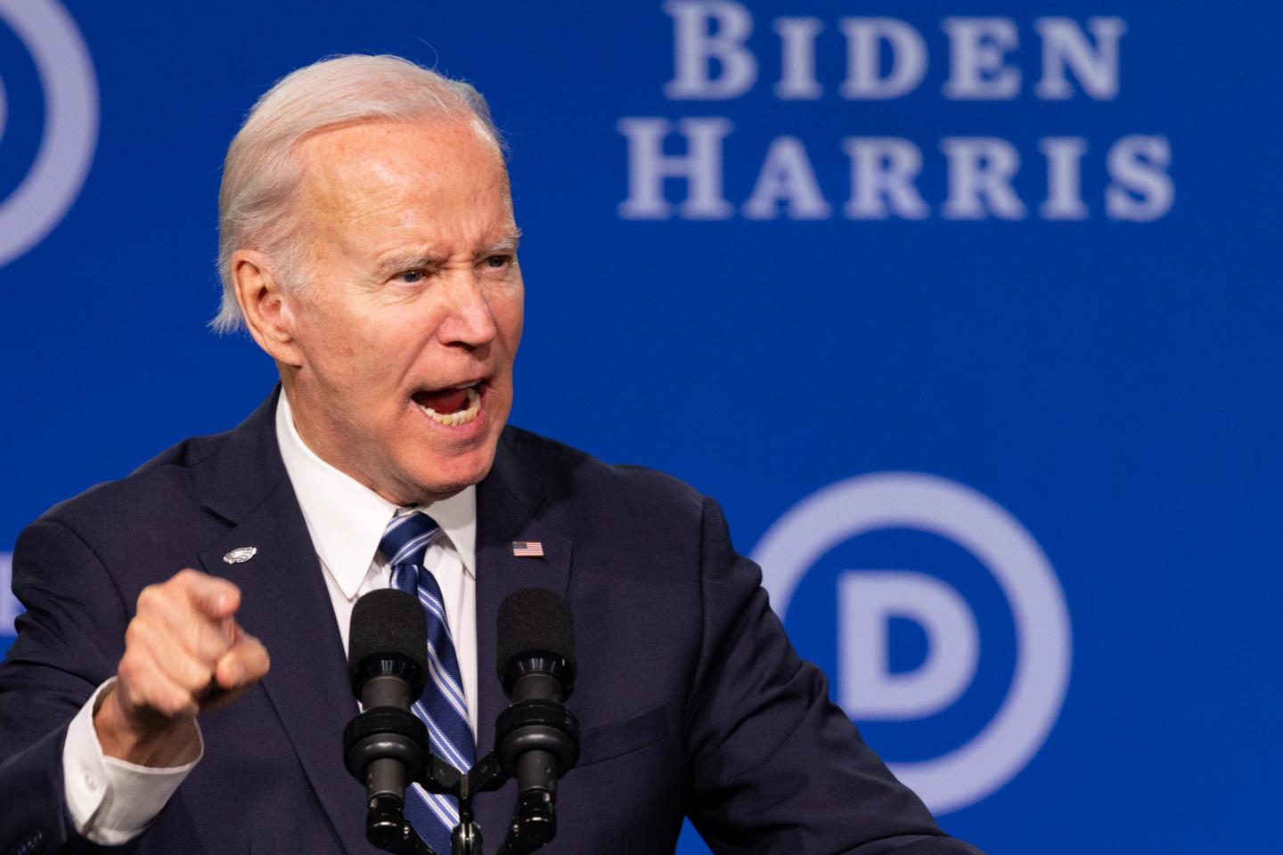President Joe Biden speaks during an address in Philadelphia