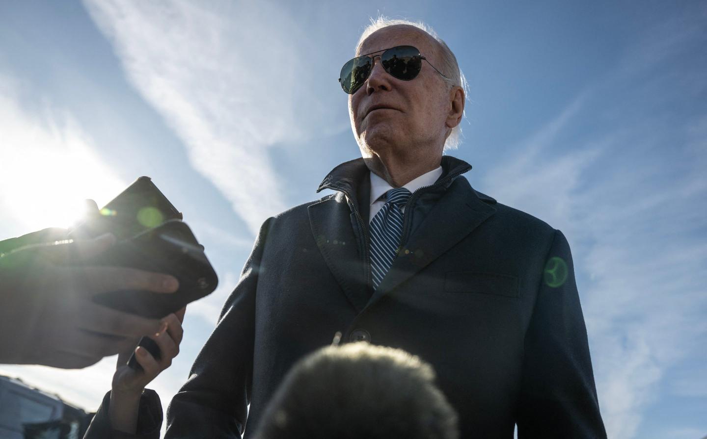 US President Joe Biden speaks to reporters