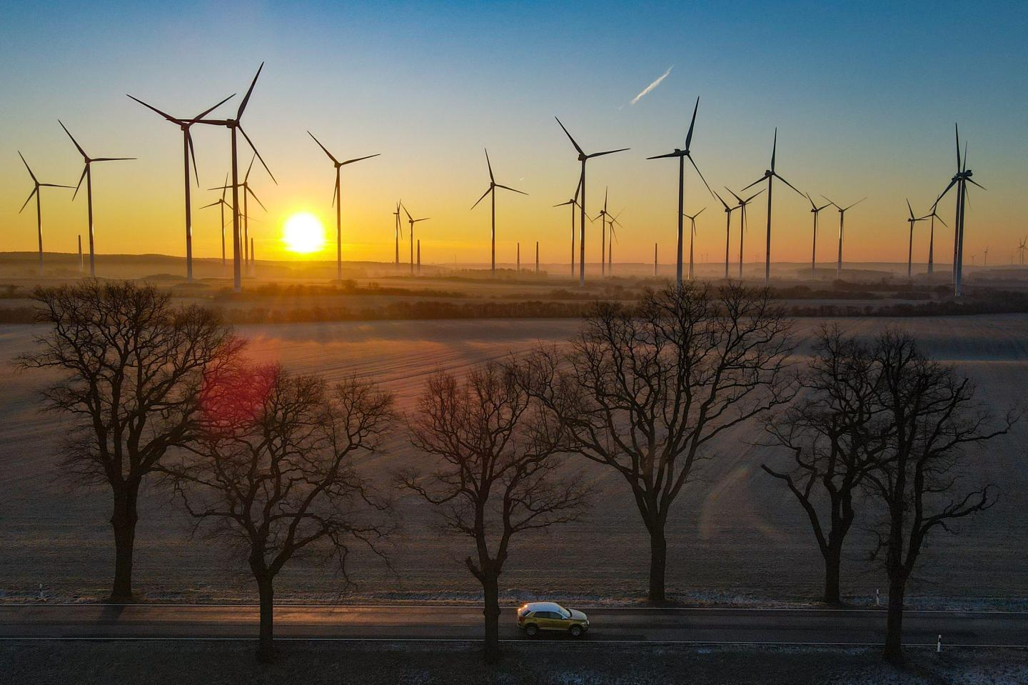 A wind energy park in Germany