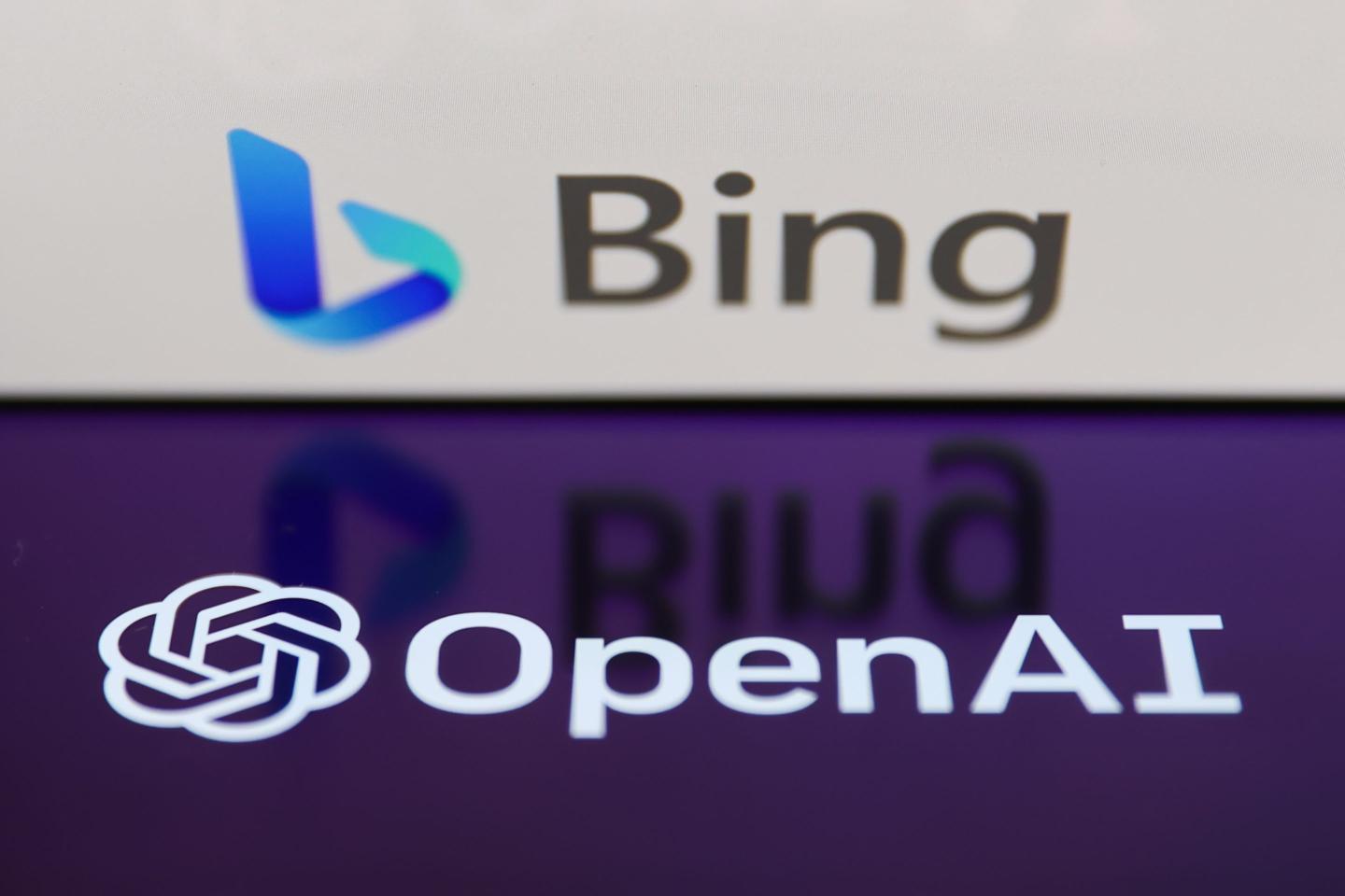 A Bing and OpenAI logo.