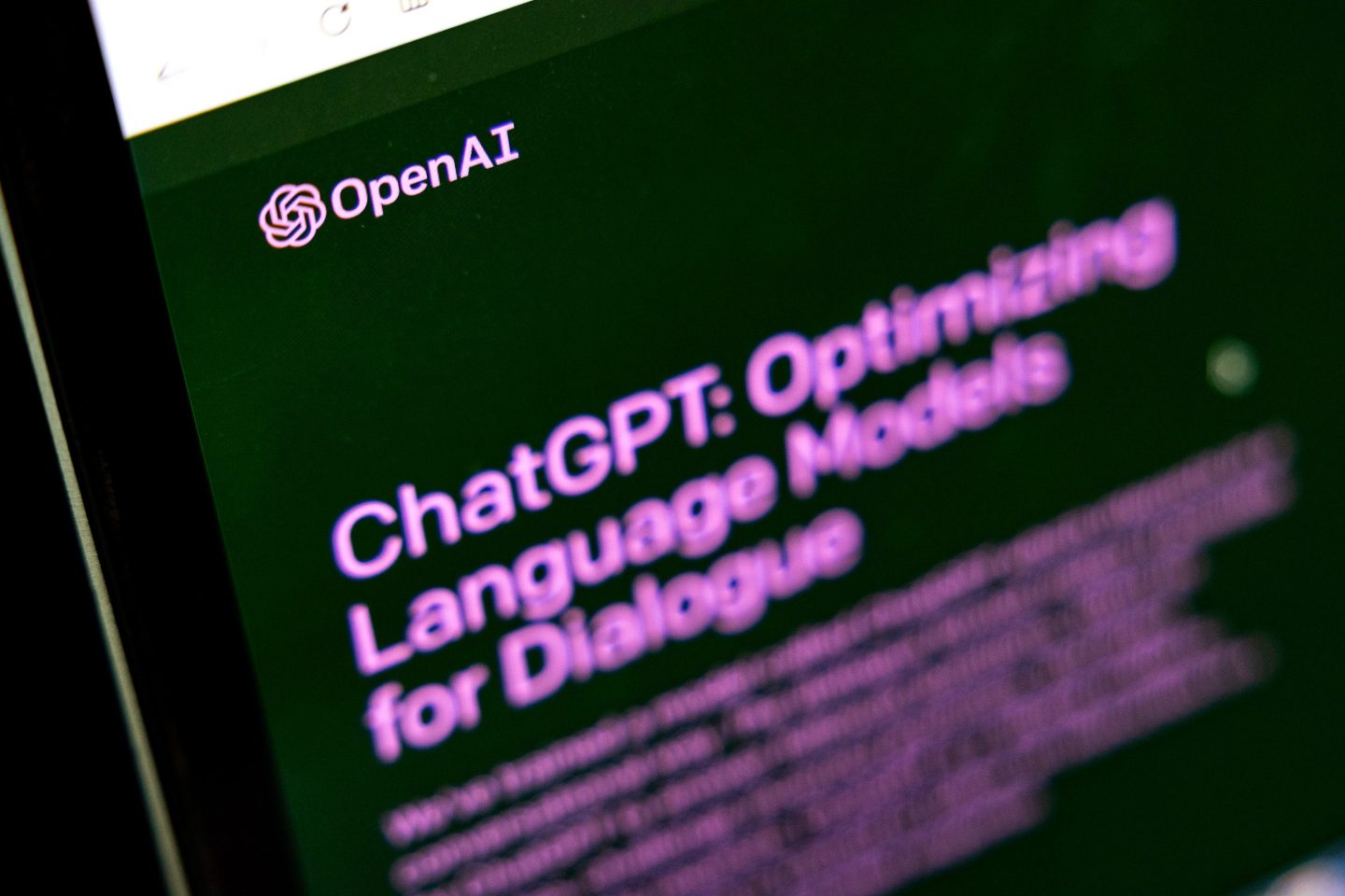 ChatGPT website displayed on a laptop screen