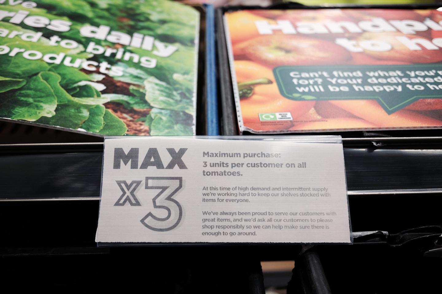 Fruit and vegetables are being rationed in U.K. supermarkets as farmers warn food resilience is ‘gone’