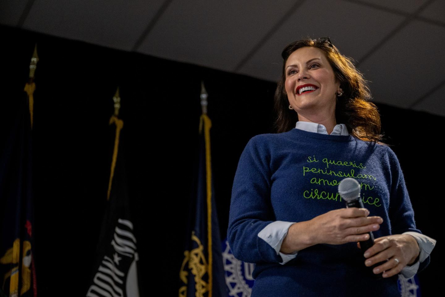 Michigan Governor Whitmer, Secretary Of State Benson Hold Campaign Rally