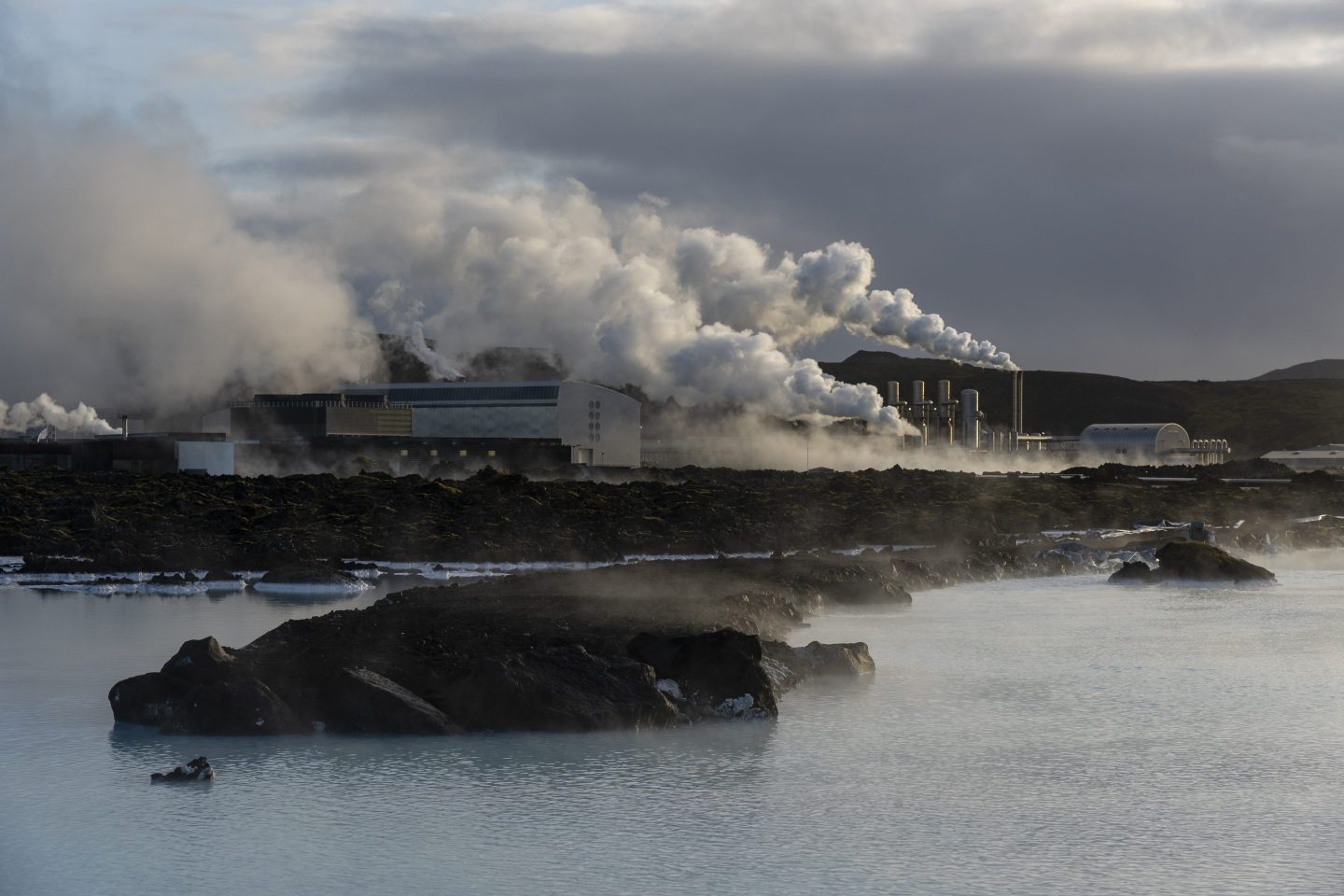 Geothermal power plant at the Blue Lagoon in Iceland