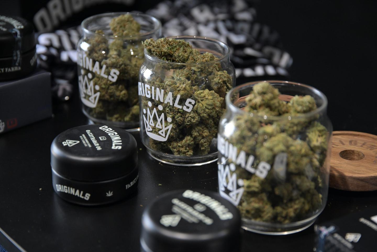 Cannabis products in jars.