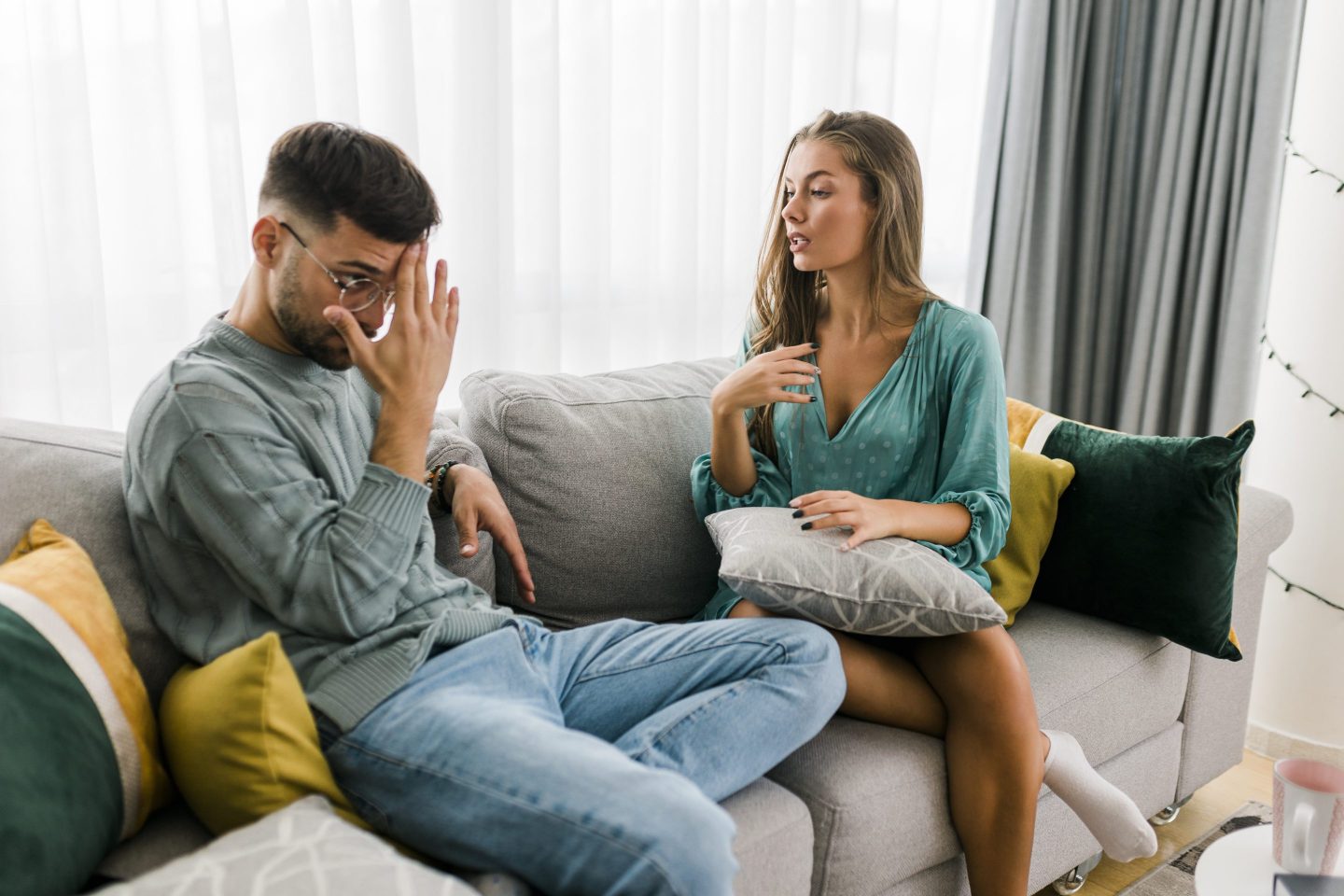 Young couple fighting