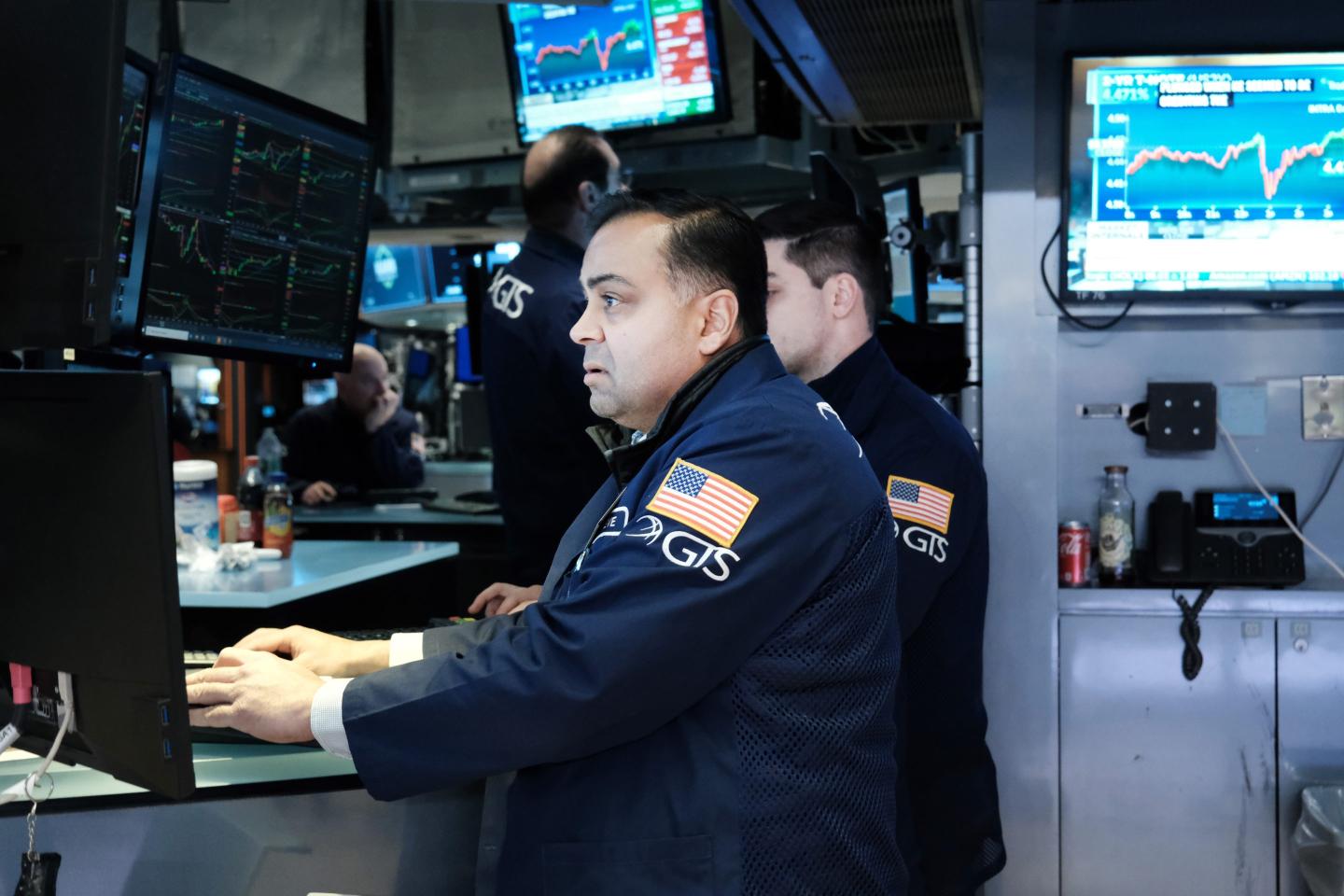 Traders work on the floor of the New York Stock Exchange (NYSE) on February 07, 2023 in New York City.