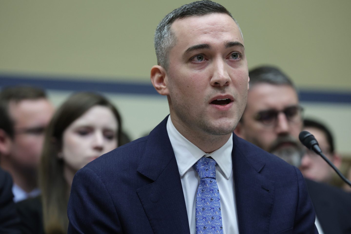 Former Twitter head of trust and safety Yoel Roth testifying during a House committee hearing