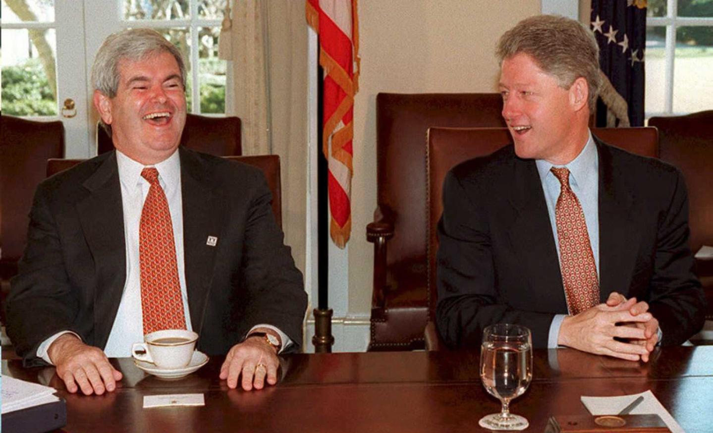 Newt Gingrich and Bill Clinton